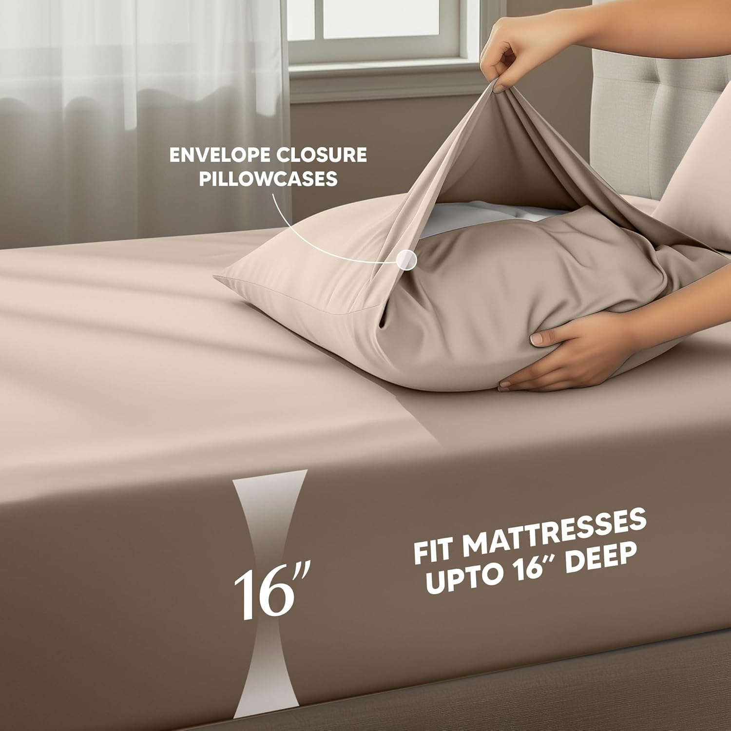 Utopia Bedding Twin Sheet Set - Soft, Breathable Microfiber | 3-Piece Bed Sheets in Beige