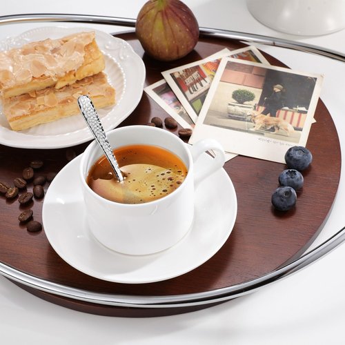 KEAWELL Premium Louise Hammered Coffee Spoons, 18/10 Stainless Steel, 4.4-Inch Demitasse Espresso Size, Brightly Mirror Polished, Set of 12, Dishwasher Safe (12, 4.4 inches)