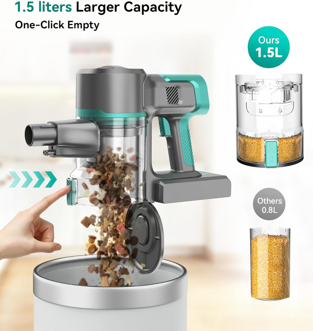 S10K Cordless Vacuum Cleaner - Powerful 55Kpa Suction | Lightweight 60-Minute Runtime for Home Use