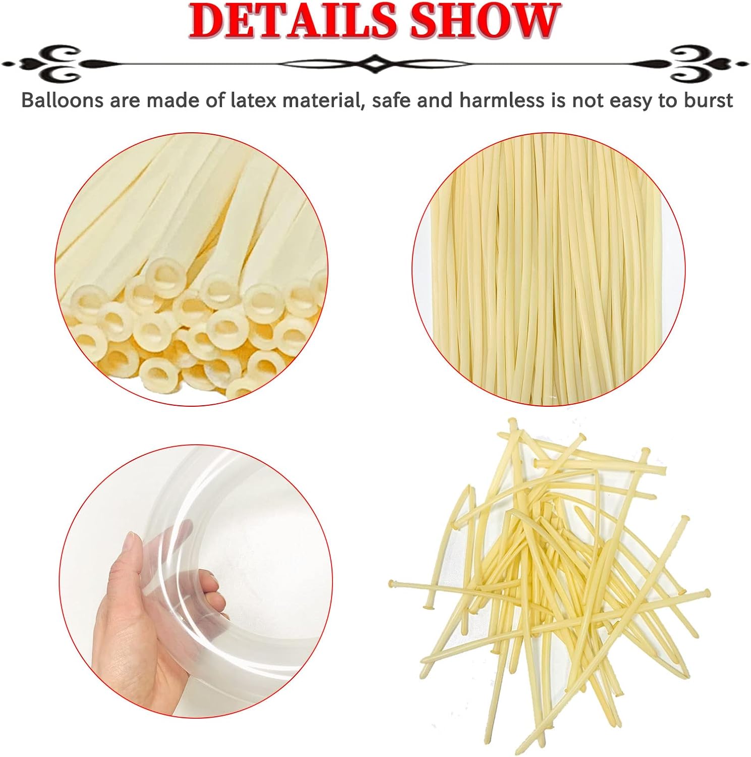 Skiennix 260 Clear Balloons - Thickening Long Latex for Twisting Animals | 100pcs for Parties & Weddings