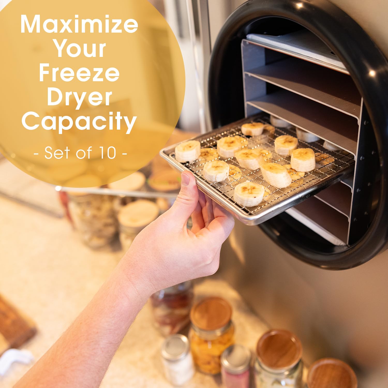 Crunch Co. Mesh Wire Tray Inserts for Harvest Right Medium Freeze Dryer Trays (Pack of 10)