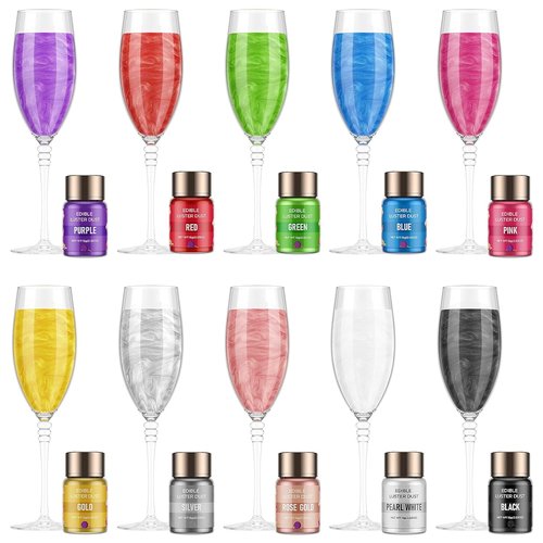 Cherrysea Luster Dust Edible Shimmer Powder - 15g Food Grade Cake Dust for Cocktails & Decorations