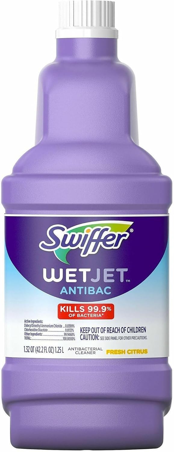 Swiffer WetJet Antibacterial Floor Cleaning Solution - All-Purpose Citrus Scent, 1.25 Liters