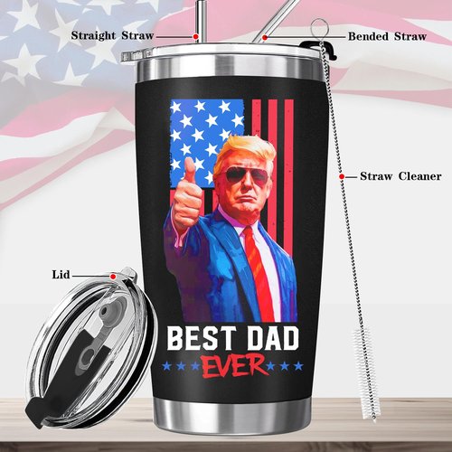 ForGreetMe Gifts for Dad from Daughter Son - Dads Birthday Gifts Ideas, Best Dad Ever Gift, Perfect for Fathers Day, Birthday, Christmas - 20oz Coffee Cup Mug Tumbler