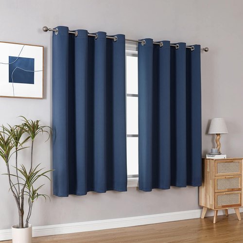 ChrisDowa Blackout Curtains - Thermal Insulated Room Darkening Panels, Stone Blue, 52W x 45L - 2 Set