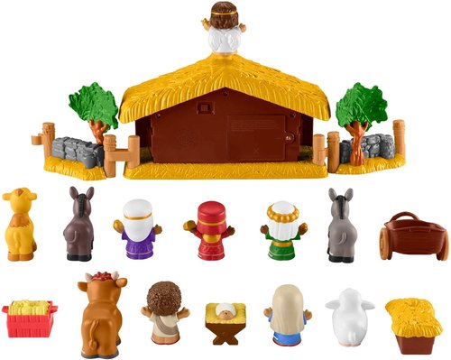 Fisher-Price Little People Nativity Set - Musical & Light-Up Toddler Toy | 18 Pieces for Christmas Play (Ages 1+)