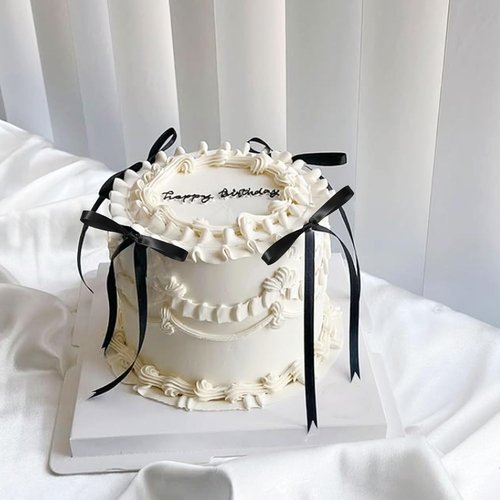 Coquette Black Bow Cake Topper - 12Pcs Elegant Ribbon Bowknot for Birthday & Bridal Celebrations
