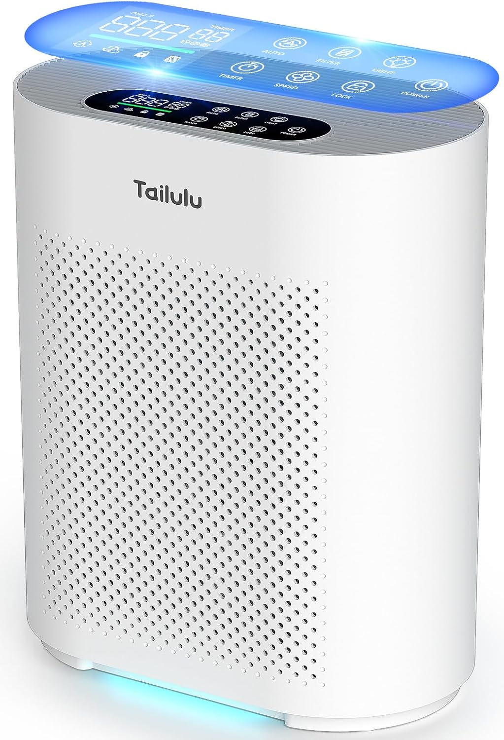 Tailulu HQKJ-180 Air Purifier - Smart Mode, 20dB Sleep Mode, H14 HEPA Filter for Large Rooms Up to 2200ft²