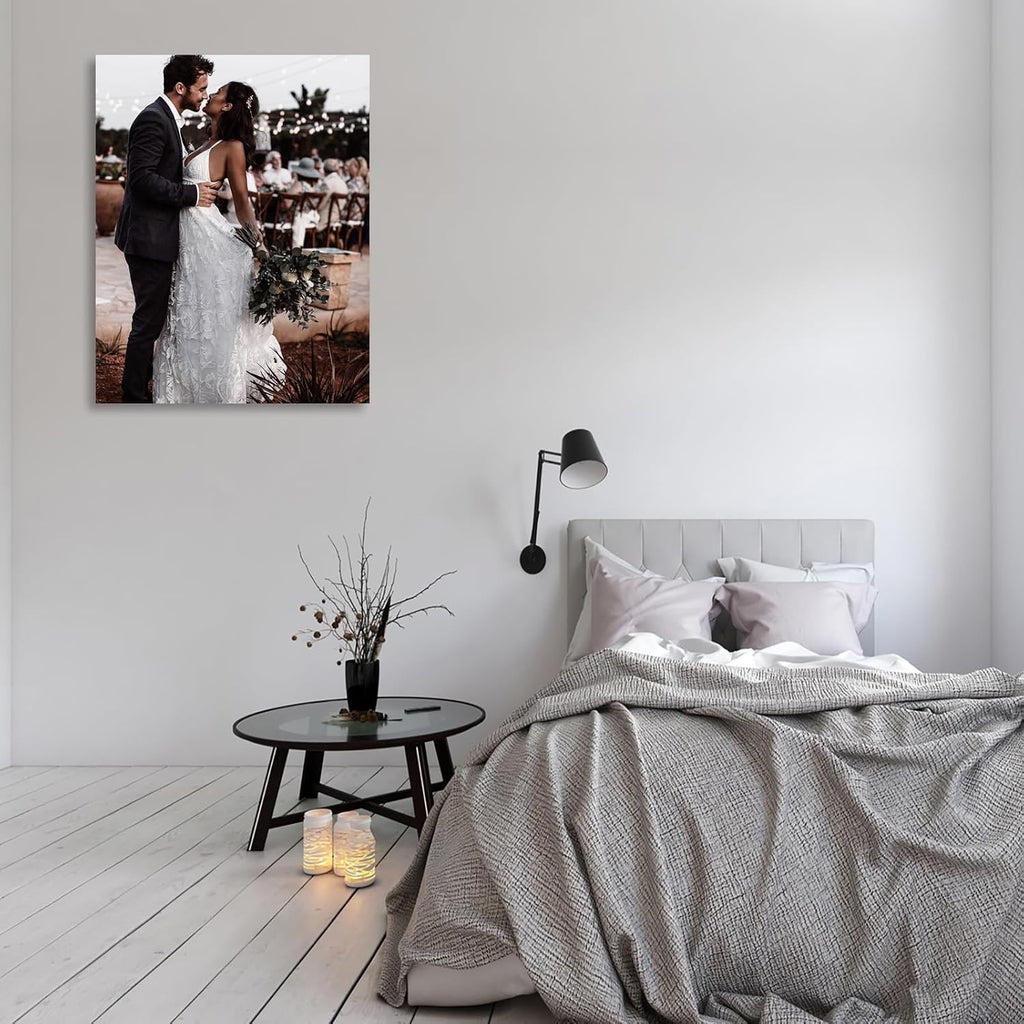 ZhongxingWL Personalized Canvas Print - Custom Framed Photo Art for Bedroom & Living Room | 11" L x 14" W