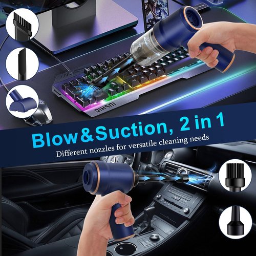 KMM Handheld Car Vacuum Cleaner - 9000Pa High Power with LED Light & Multi-Nozzles | Ideal for Home & Pet Use
