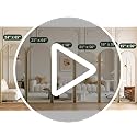 Arched Full Length Floor Mirror 64"x21" with Stand & Aluminum Frame