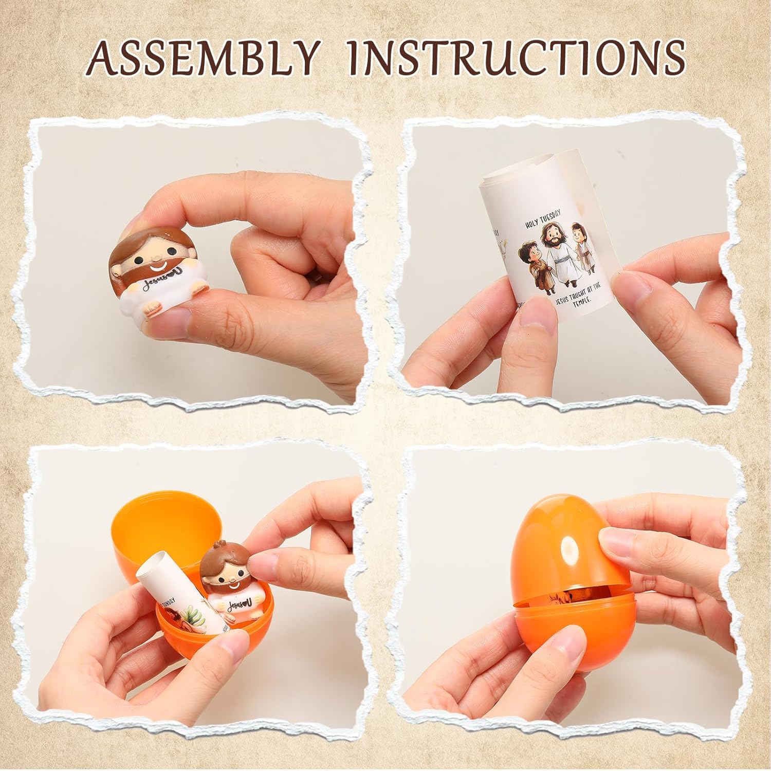 Skylety Easter Jesus Gifts - 25 Sets of Prefilled Egg Stuffers & Stress Balls for Holy Week | Christian Party Favors