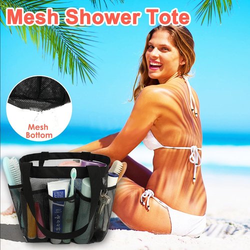 Fammart Mesh Shower Caddy - Portable 8-Pocket Tote Bag for College Dorm & Gym Essentials | Durable & Lightweight