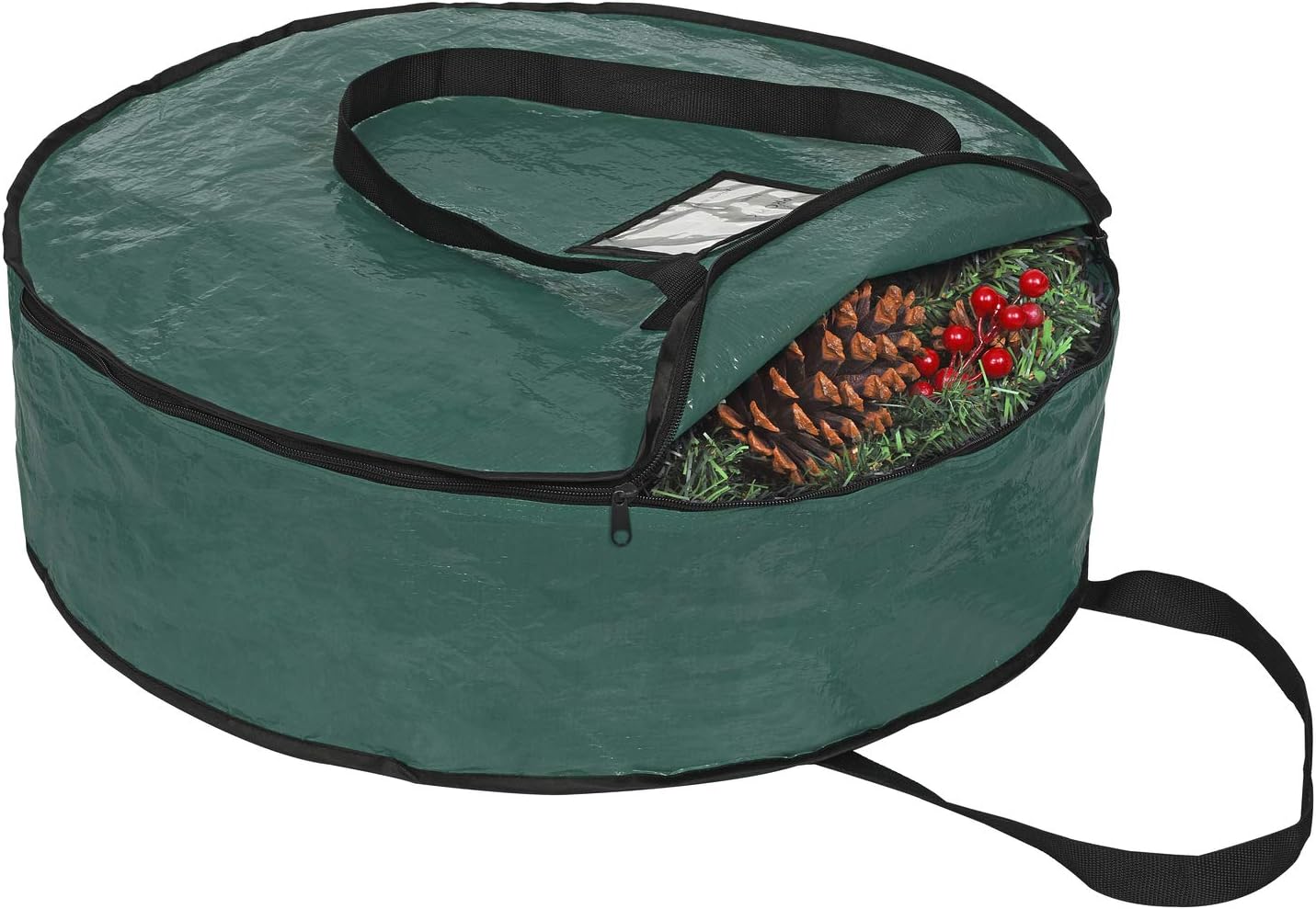 ProPik Christmas Wreath Storage Bag - Heavy-Duty Tear Resistant Container with Handles | 30” X 8” (Green)