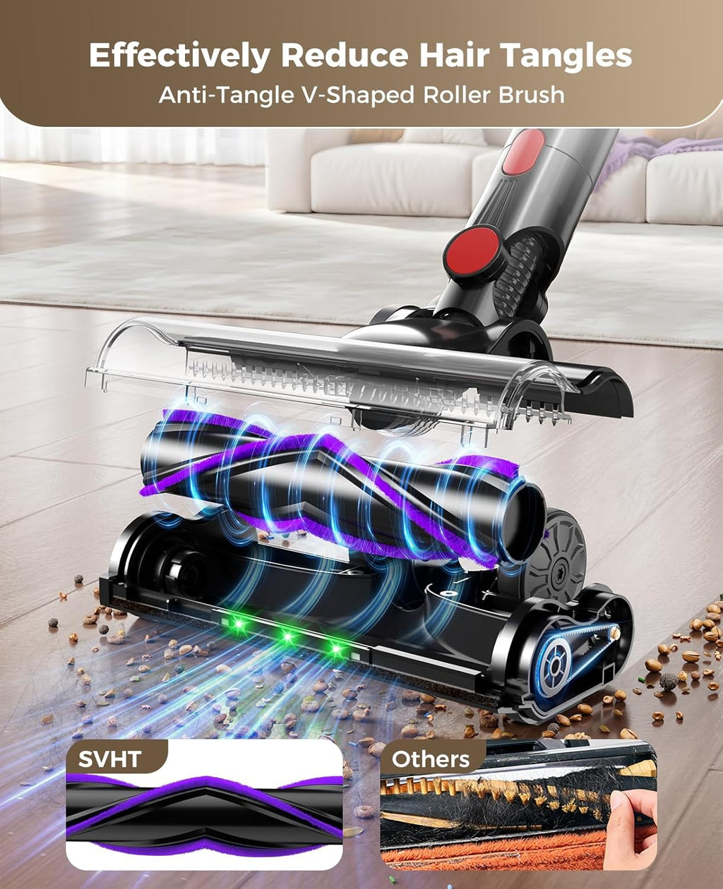 Skiennix Cordless Vacuum Cleaner - 450W 40KPA Lightweight Stick Vacuum with 45-Minute Runtime for Home Use | Ideal for Carpet, Pet Hair, Hardwood Floors