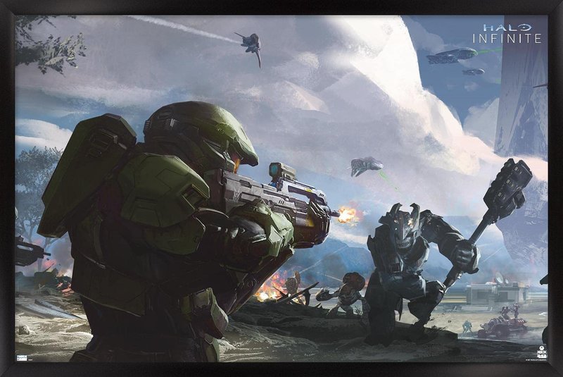 Halo Infinite - Master Chief Warzone Wall Poster, 34L x 22.4W, Black Framed Version