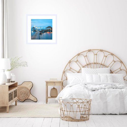 JCJMY 20x20 Picture Frame - White Frame with 16x16 Mat for Wall Display | Shatter-Resistant Plexiglass