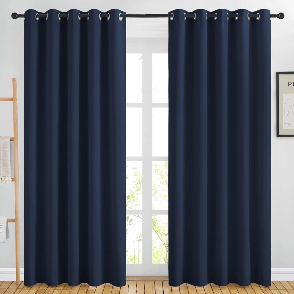 NICETOWN Blackout Curtains - Noise Reducing Thermal Insulated Drapes | 66 x 80 Inch, Navy, 2 Panels