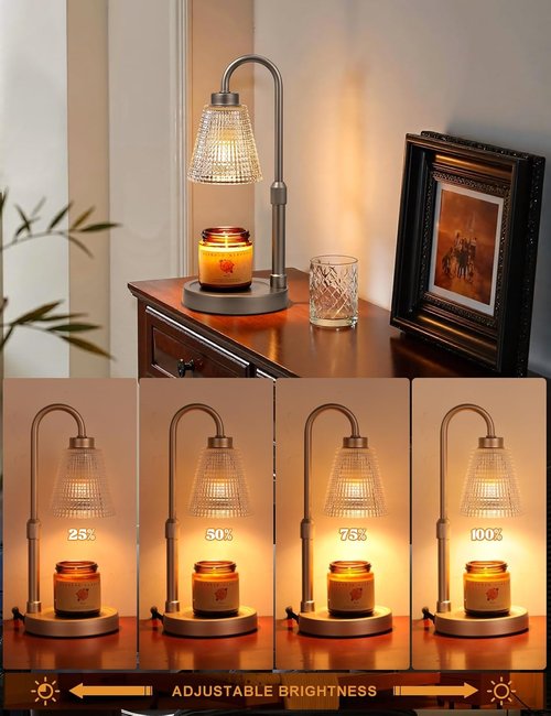 Innqoo Candle Warmer Lamp - Gray Dimmable Design with Timer & Adjustable Height | Perfect Gift for Women & Home Decor