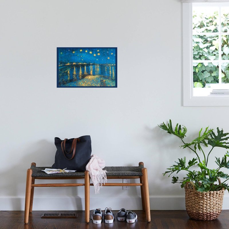 ART.COM Wall Art Prints Night at the Rhone by Vincent van Gogh, Scenic Decor, 24" x 16"