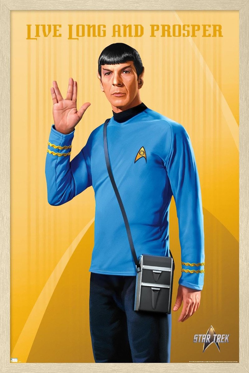 Star Trek: Universe - Spock, Live Long and Prosper Wall Poster, 22.4L" x 14.7W", Blonde Framed Version