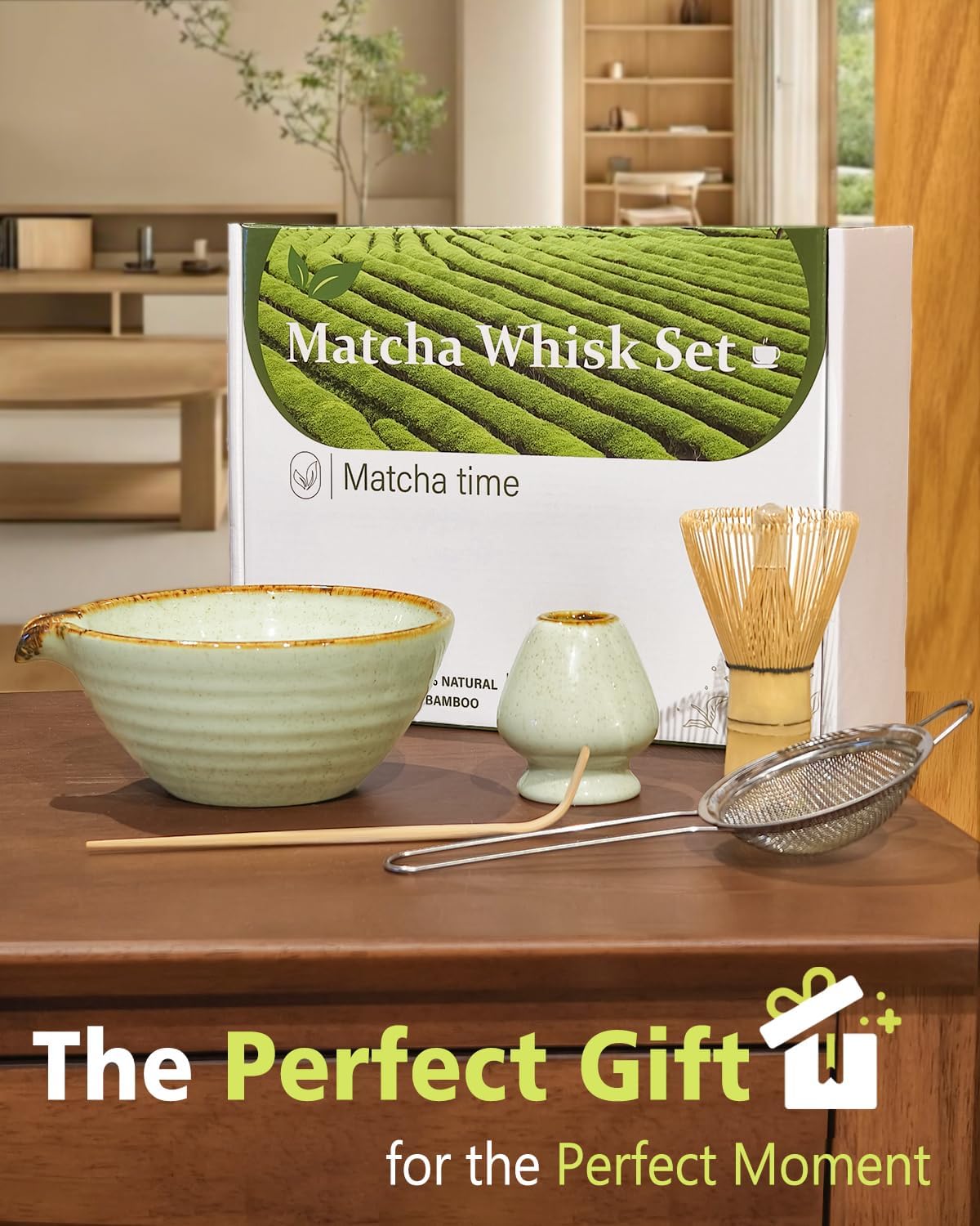 Vaiheng Matcha Whisk Set - Bamboo Whisks, Bowl & Holder | Perfect Gift for Tea Lovers & Home Decor