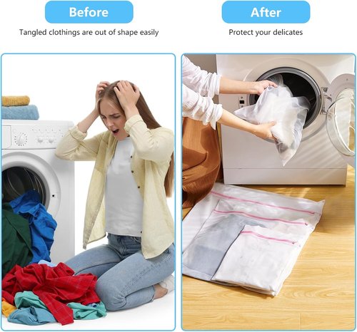 Mesh Laundry Bags by 4Pcs - Delicate Lingerie Wash Bags & Toy Storage Organizer | 1 Large, 1 Medium, 2 Small