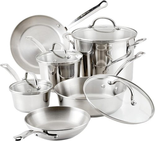 Farberware Millennium 10-Piece Stainless Steel Cookware Set | Durable & Stylish Design