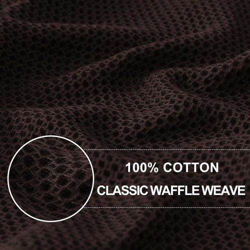 Homaxy 100% Cotton Waffle Weave Dish Towels - Ultra Soft & Absorbent, Quick Drying, 13x28 Inches, 8-Pack | Dark Brown