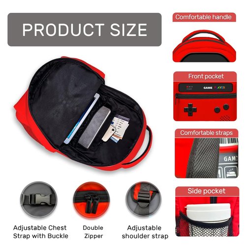 YOZIRIBO School Backpack for Boys Gamer Boys Backpack for Kids Children Teens Elementary Middle School Students Bookbag Ages 6-18 Video Game Bookbag Travel Back Pack