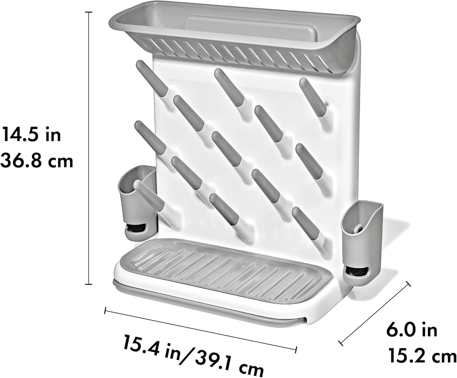 OXO Tot Expandable Drying Rack - Space-Saving Design for Newborn Baby Bottles | Essential Kitchen Organizer
