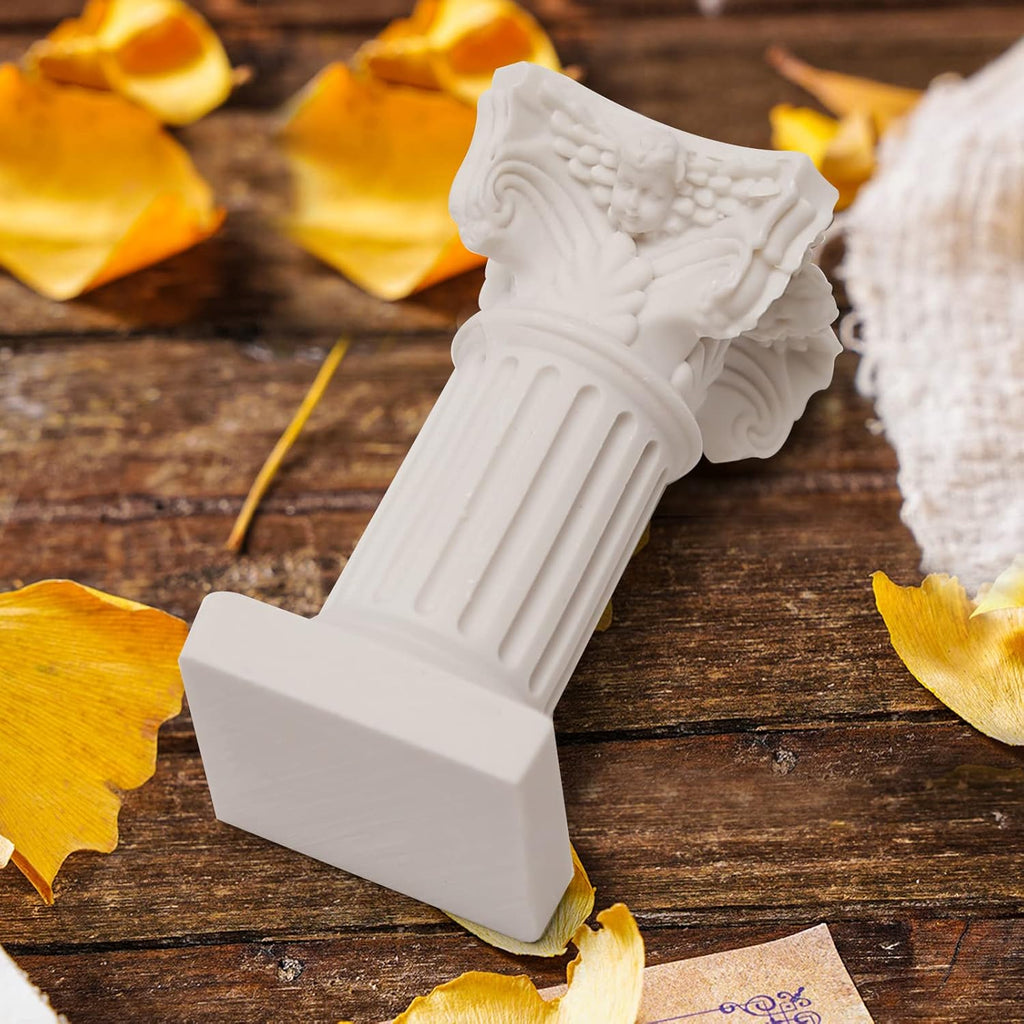 Saihisday Mini Roman Pillar Greek Columns - 5Pcs Resin Artistic Ornaments for Wedding Decor | 1.18" x 1.18" x 2.56" (White)