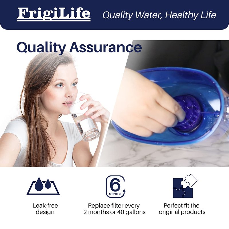 FrigiLife Pitcher Water Filter Replacement with Pur CRF950Z, CRF-950Z, DS-1800Z, PPT700W, CR-1100C, PPT711W, CR-6000C, PPT710W, PPF900Z, Compatible with more PUR Pitchers Dispensers, 4PACK