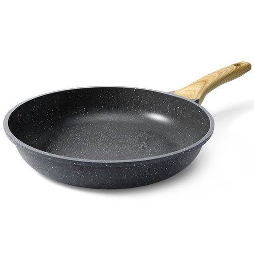 GiPP Nonstick Frying Pan Skillet - 9.5" Grey Granite Non Stick Pans, Omelette Pan with Heat-Resistant Handle, Compatible with All Stovetops, PFOA Free