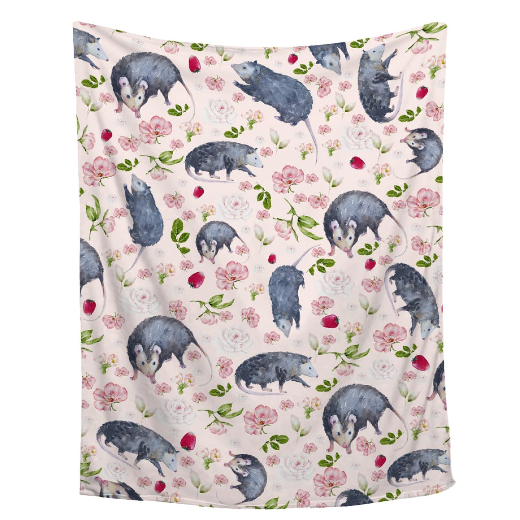 Possums Throw Blankets Opossum Flannel Blanket | Ultra-Soft Micro Opossums Blanket for Girls Boys | Funny Animal Home Decor for Bedding Couch Sofa | 50"x60" Opossum Lover Gift Blanket