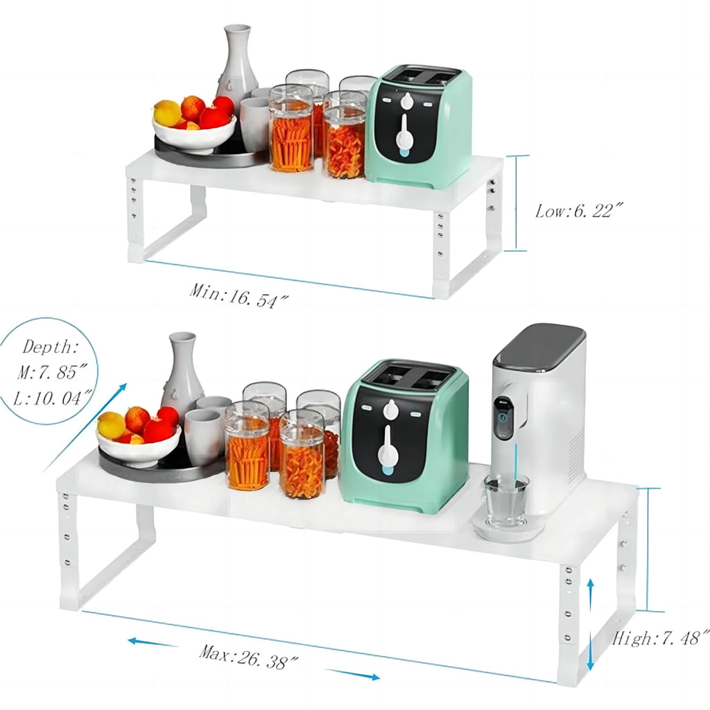 Wobmmi Expandable Spice Rack Organizion for Kitchen Cabinet, Seasoning,Bathroom Organizer Display Shelf, Stackable Multi-Purpose Shelves.Easy-to-Install（3Packs/White,Medium