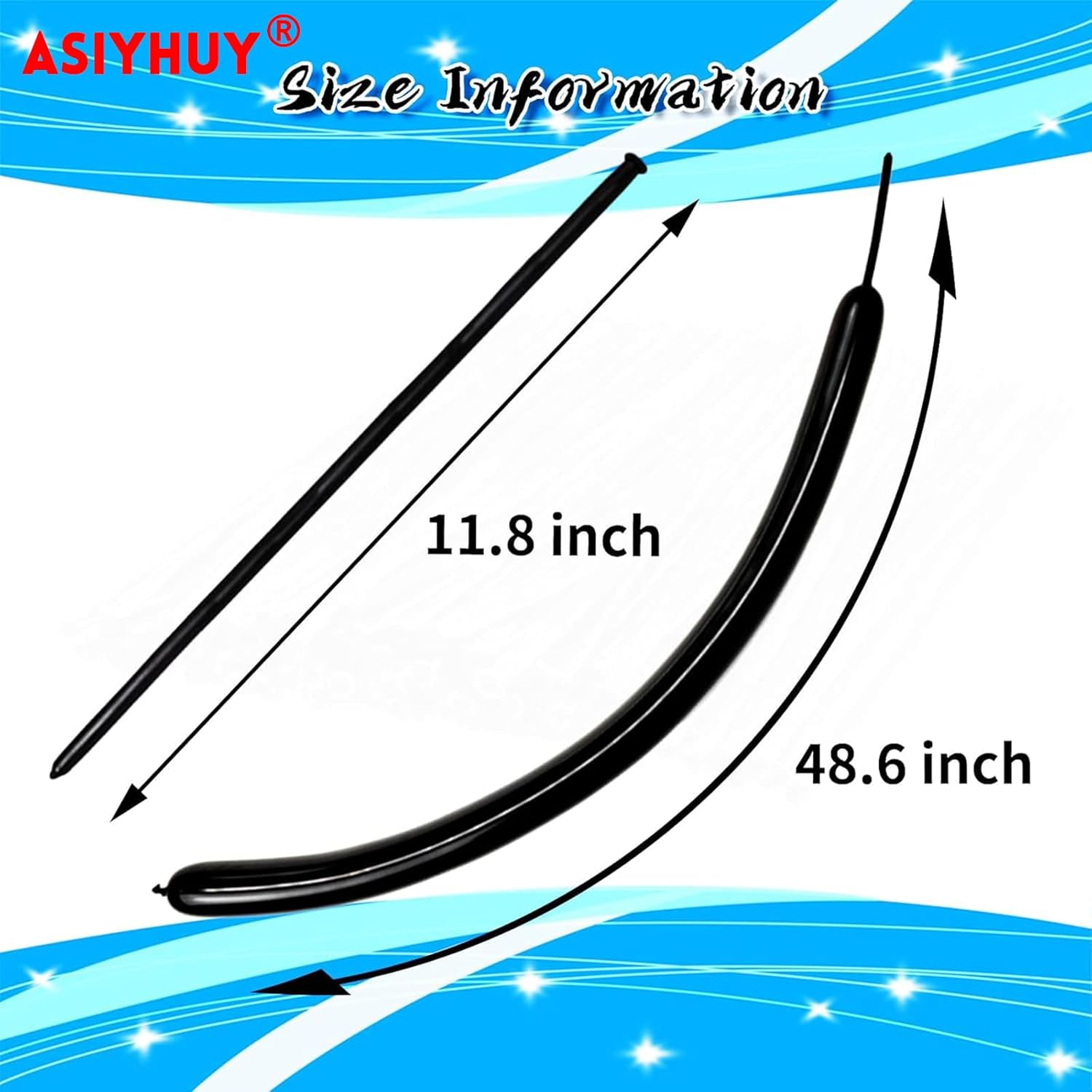 Skiennix 260 Long Balloons - 100 Pack Black Twisting Latex for Animal Models | Perfect for Halloween, Weddings, and Birthdays