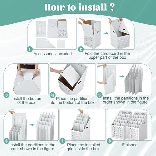Menkxi Roll File Holder - 25 Slot Vertical Blueprint Storage Organizer | Corrugated Cardboard Design