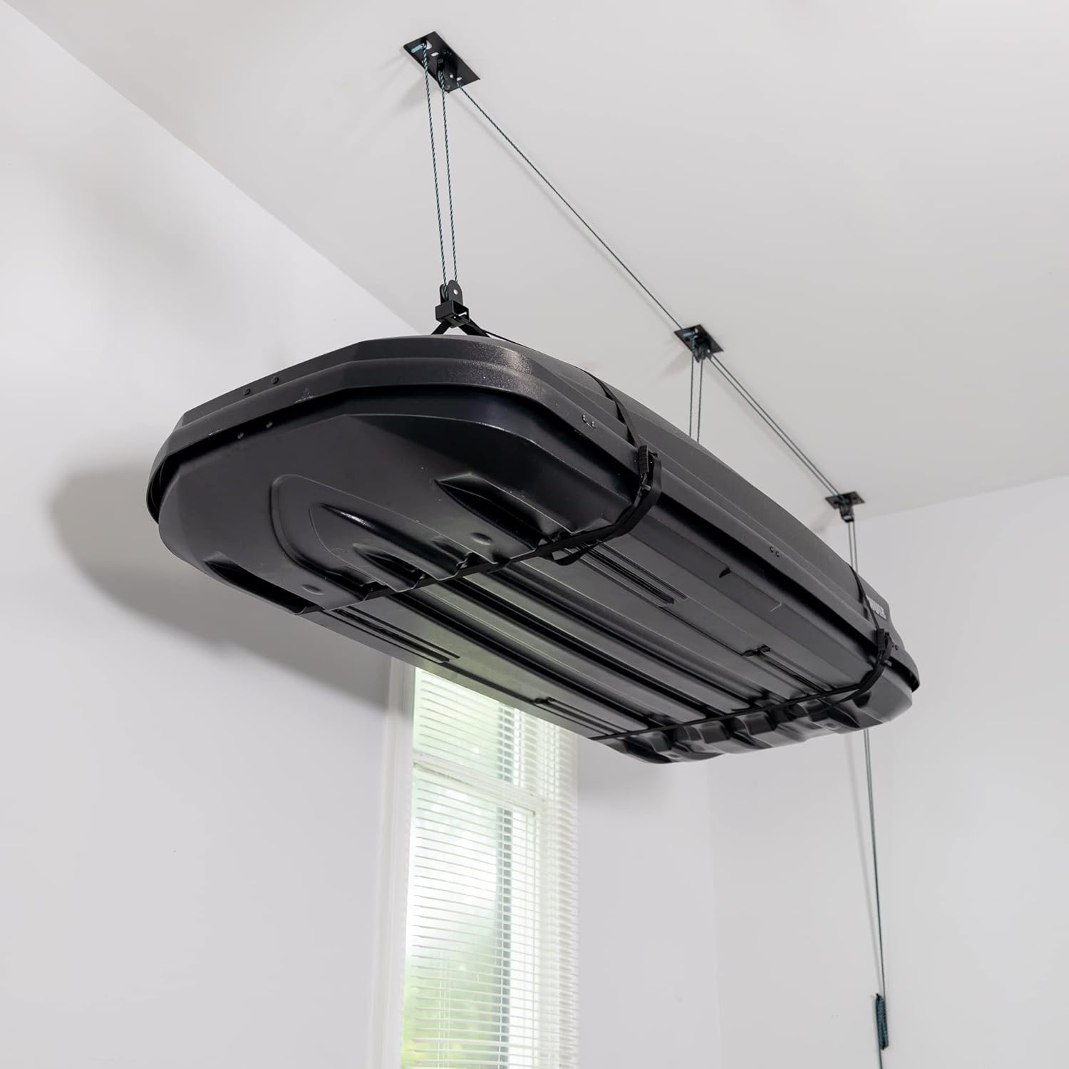 Teal Triangle Ceiling Storage Hoist - Heavy-Duty Garage Lift System Holds 150 lbs | Fits 8-10 ft Ceilings