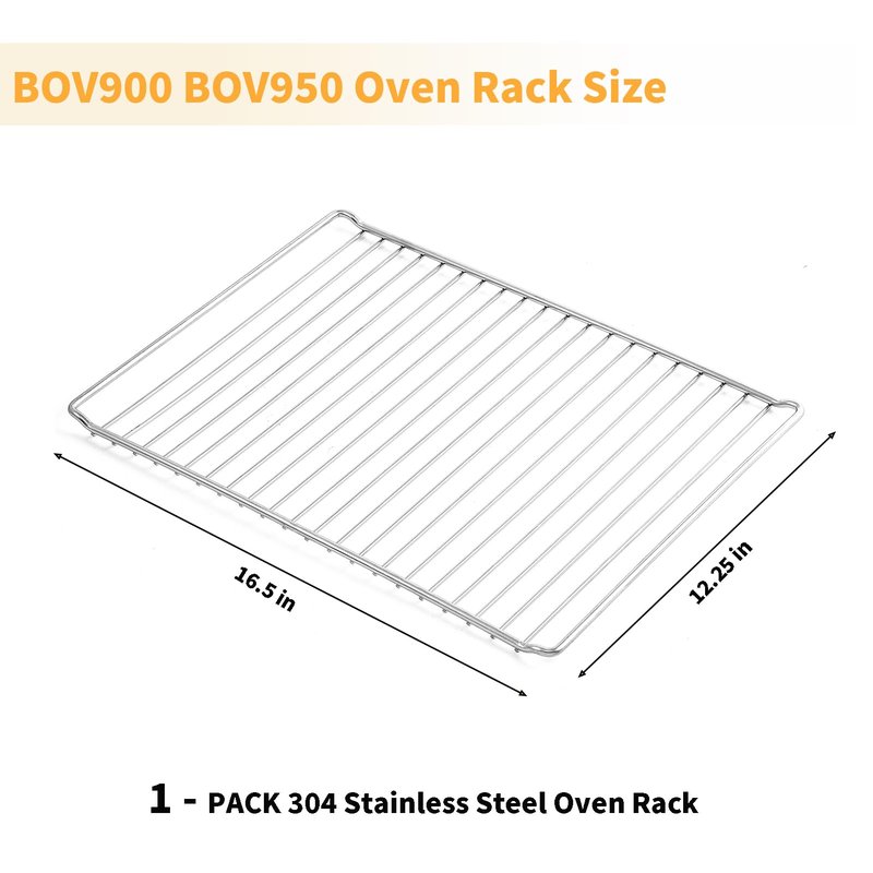 Allstare BOV900 BOV900BSS Oven Rack Replacement Parts for Breville Smart Oven Parts 304 Stainless Steel Air Fryer Rack BOV950 Breville Joule Oven Air Fryer pro Toaster Oven Accessories Baking Tray