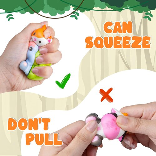 DMIGHT Safari Animal Squishy Toys - 24PCS Party Favors for Kids | Goodie Bag & Birthday Gifts