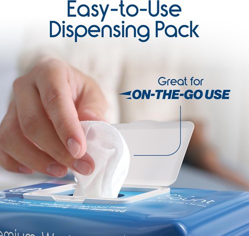 Inspire Adult Wet Wipes - Incontinence Cleansing Cloths for Elderly | 8"x12", 12 Packs of 50
