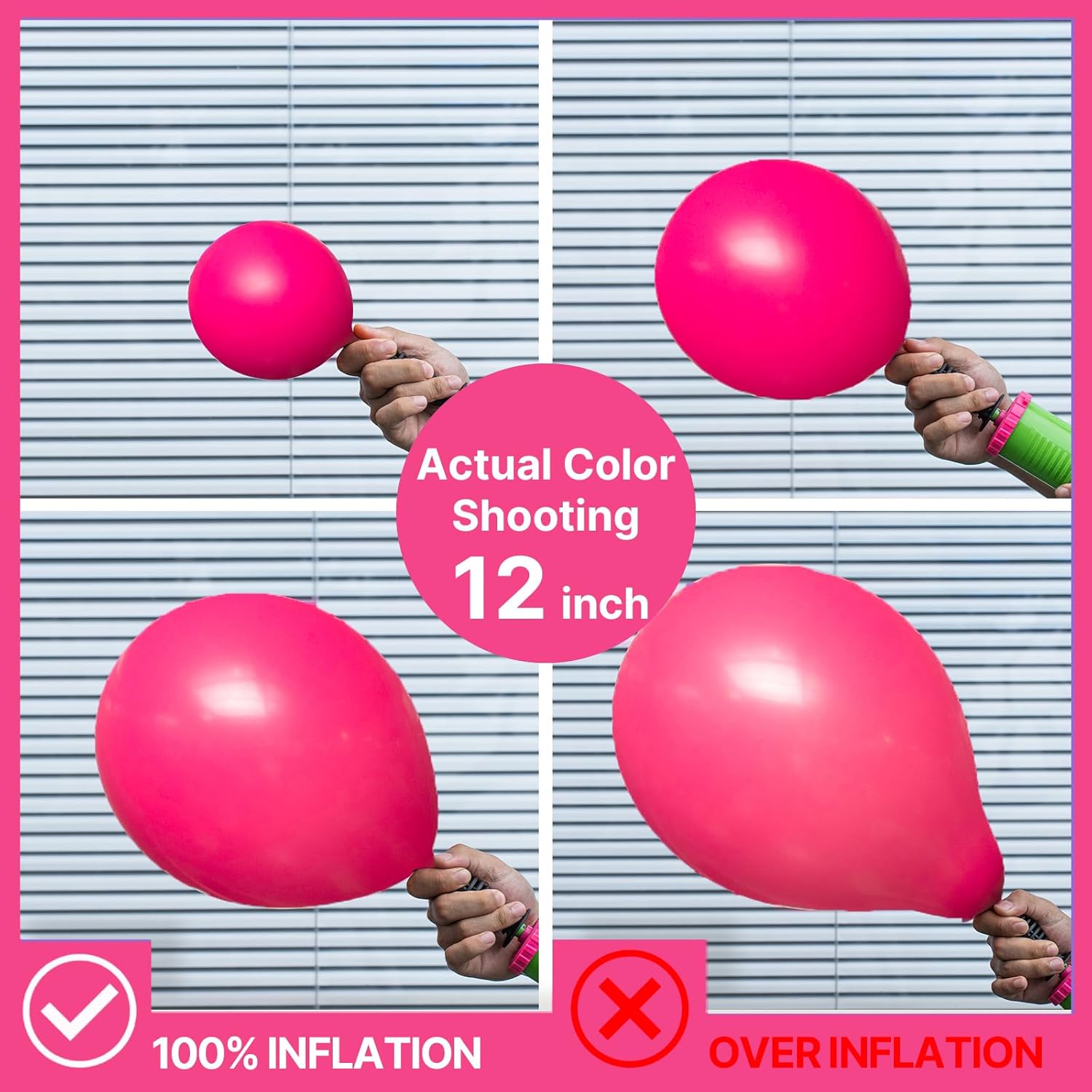 PartyWoo Hot Pink Balloon Arch Kit - 127pcs in Various Sizes for Baby Shower & Birthday Decor | Magenta Fuchsia