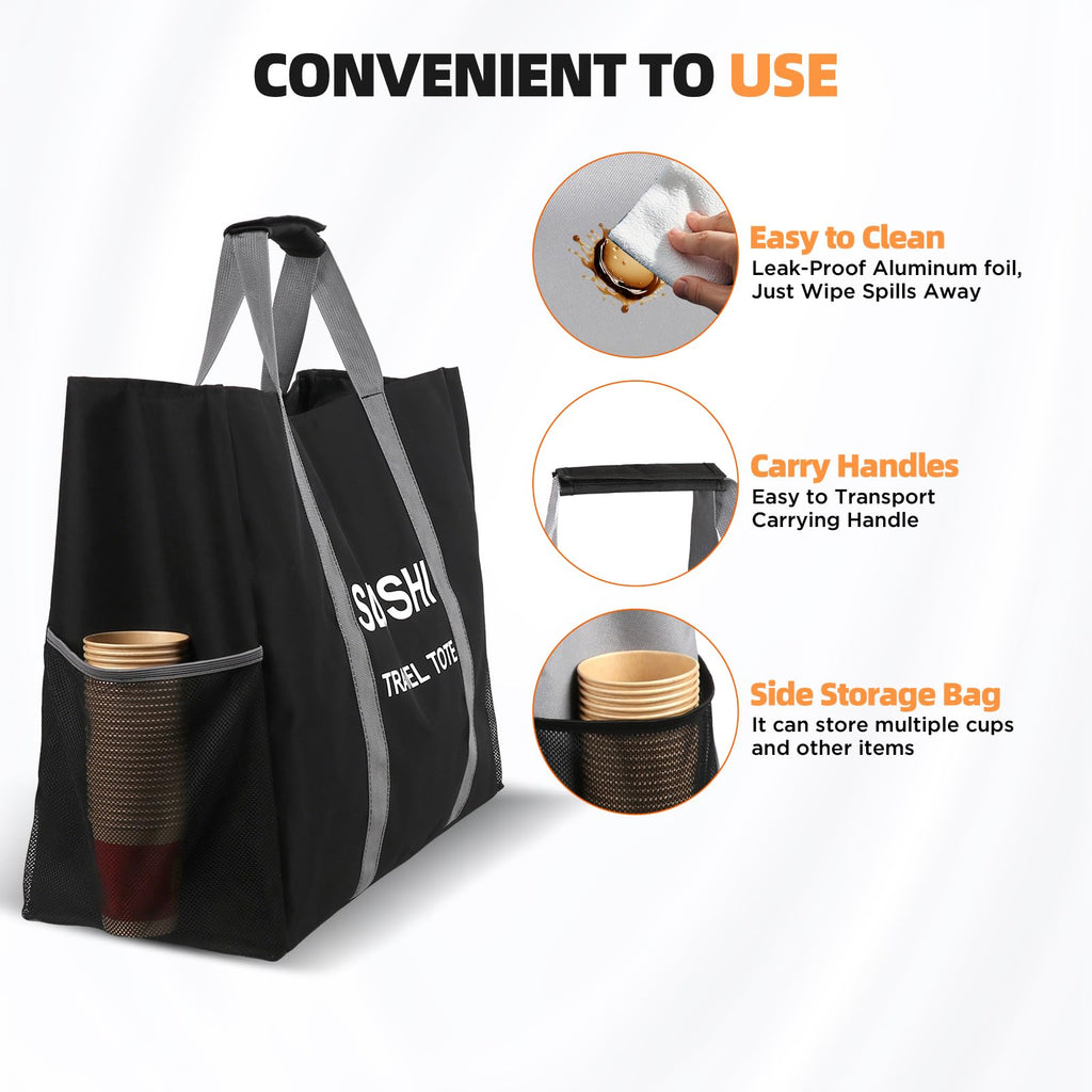 TheClouds Travel Party Tote for Ninja Slushi Machine FS301 & FS300, Slushie Carrying Bag, Accessories for Ninja Slushie,Bottom support, Made of premium Oxford cloth Black