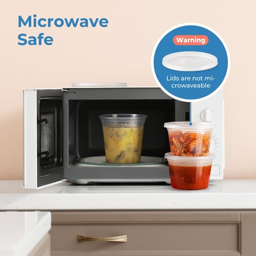 Fit Meal Prep 36 Pack 16 oz Deli Containers with Lids, US Made Leakproof Quart Containers with Lids, Clear Plastic Food Storage Container with Lid, Microwave Freezer Safe Meal Prep Container