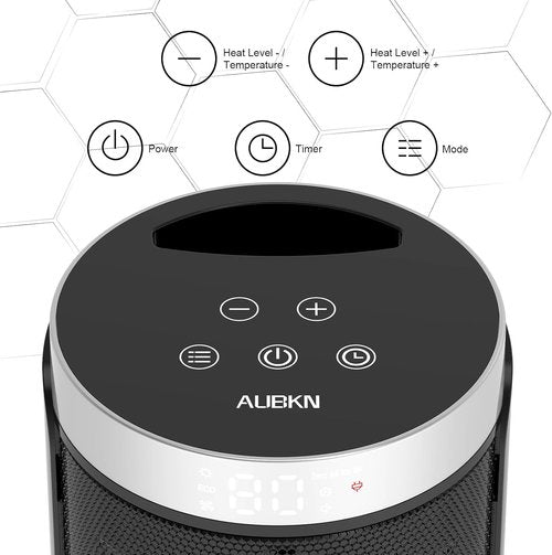 AUBKN Space Heater - Portable Electric Heater with Thermostat & Remote | 1500W Fast Heating for Home & Office