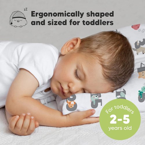 **My Little Dreamy Toddler Pillow - Organic Cotton Travel Bed Pillow with Soft, Breathable Pillowcase | 13x18 Inches for Ages 2-5**