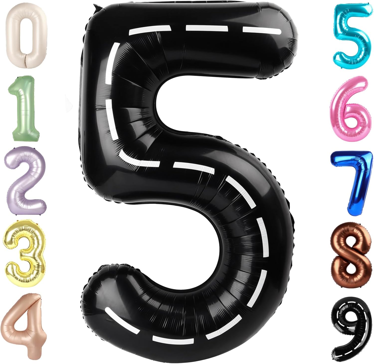 Skiennix 40-Inch Balloon Numbers - Black 5th Birthday Decorations & Wedding Photo Shoot Decor