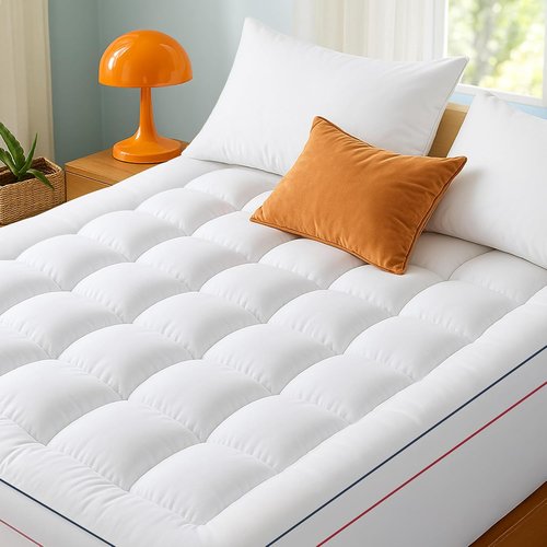 Bedsure Queen Mattress Topper - Extra Thick Pillow Top Pad for Back Pain Relief | Fits Deep Pocket Up to 21 Inches, White