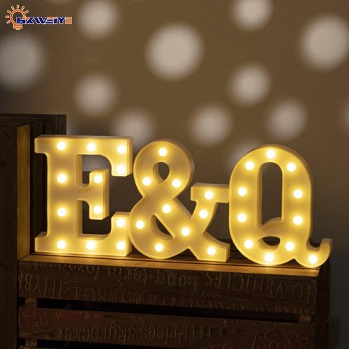HXWEIYE LED Marquee Letters - Light Up Alphabet & Number Sign for Parties | Warm White Battery-Powered Decor